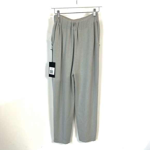 Sally LaPointe R/19 Grey Cashmere-Blend Ribbed Knit Cropped Culottes - Picture 3 of 8